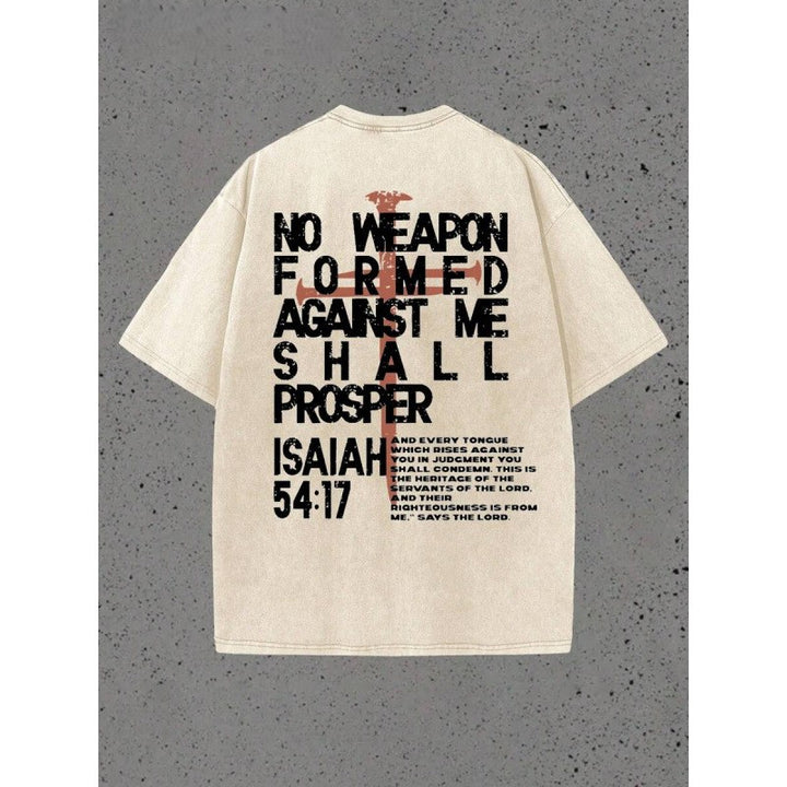 100% Cotton Retro Distressed High Street Printed Short-Sleeve T-Shirt