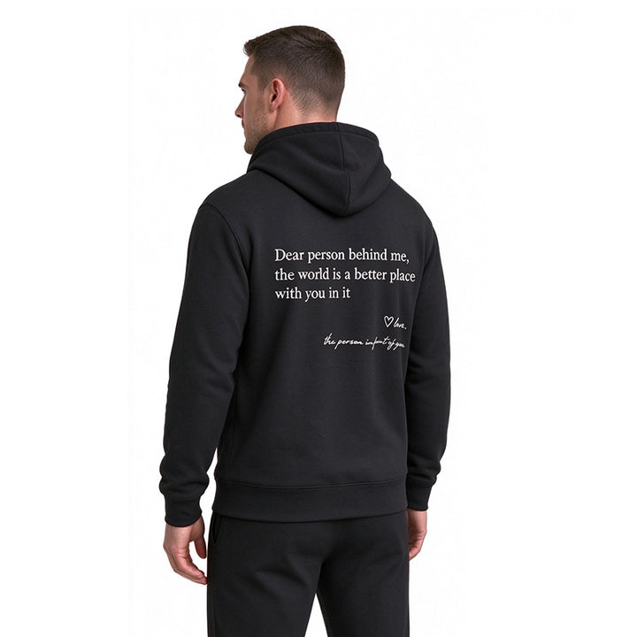 Dual Side Inspirational Print Hooded Sweater