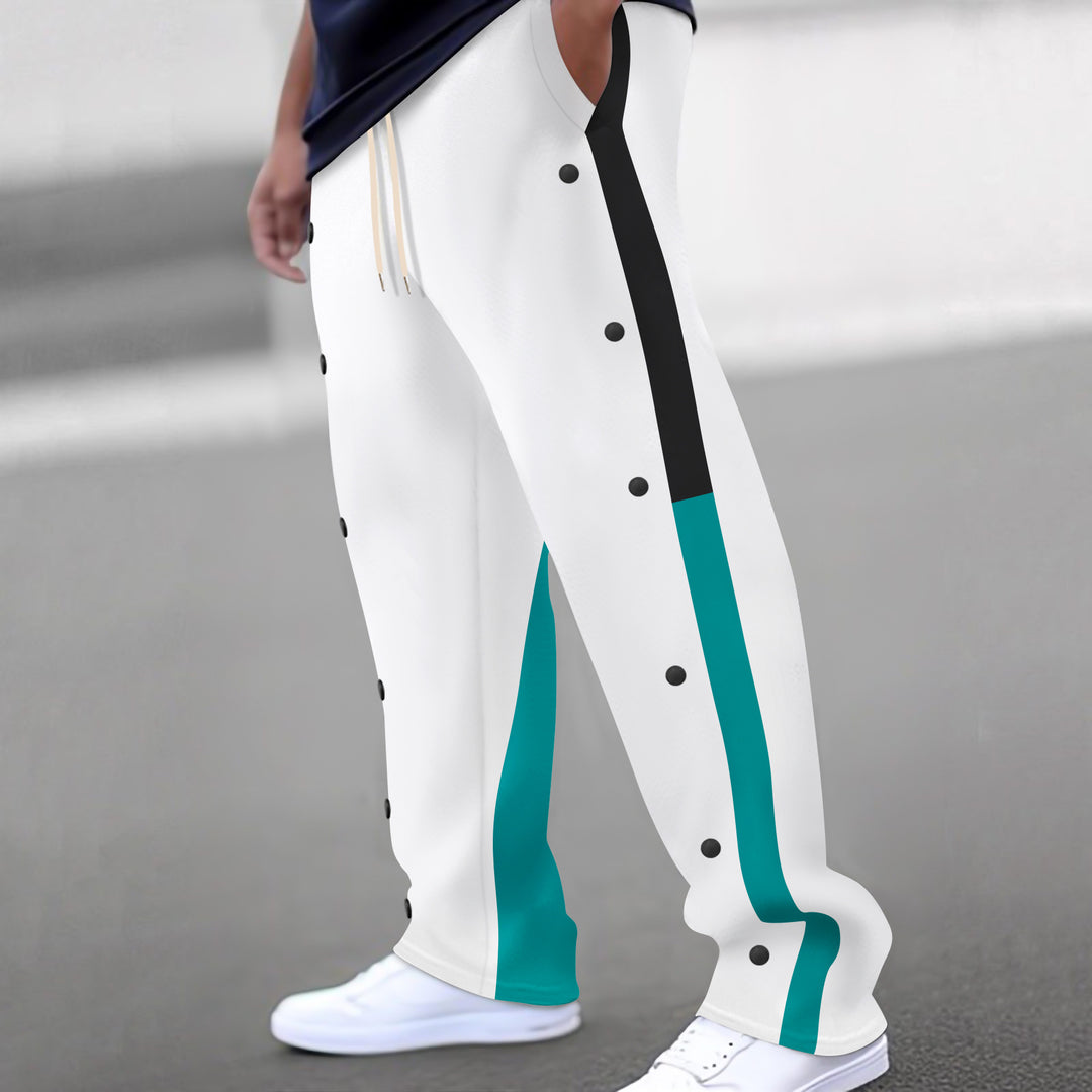 Men Spliced Straight Sweatpants