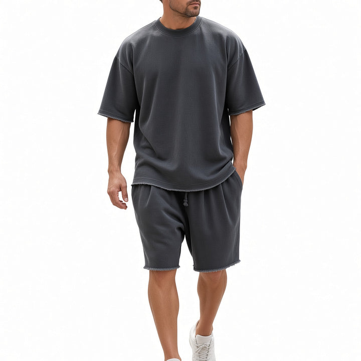 Men Oversized Short Tracksuit Set