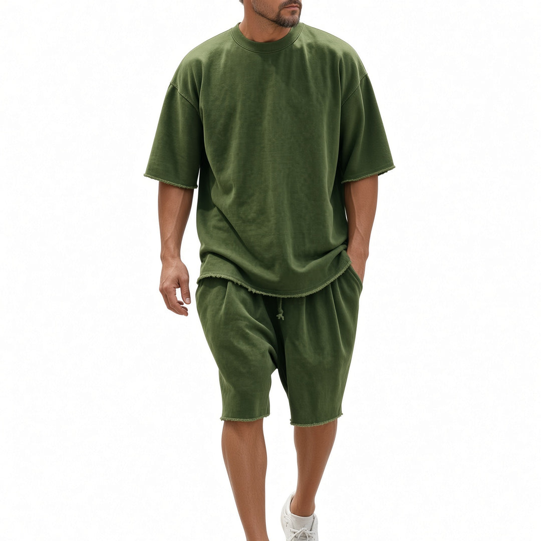 Men Oversized Short Tracksuit Set