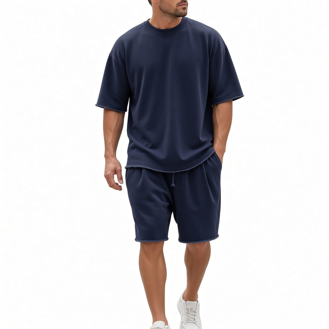 Men Oversized Short Tracksuit Set