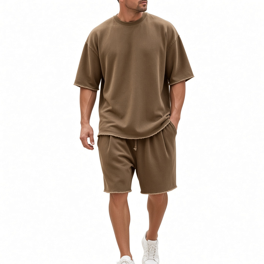 Men Oversized Short Tracksuit Set