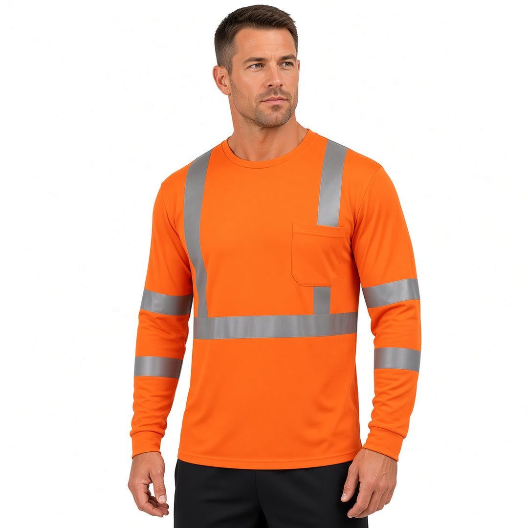 Hi‑Vis Reflective Cotton Safety Work T‑Shirt