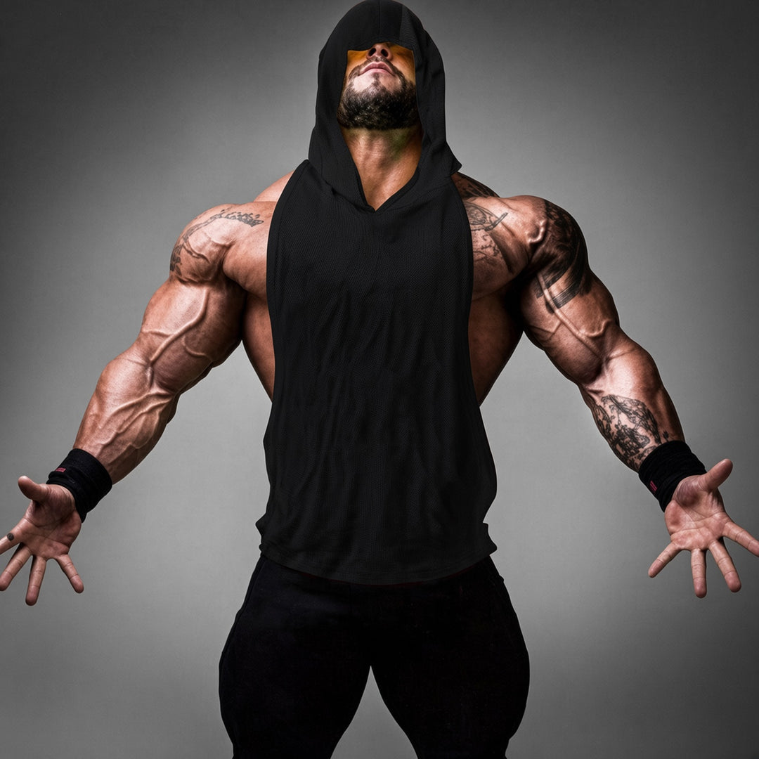 Casual Loose Hood Muscle Workout Tank Top