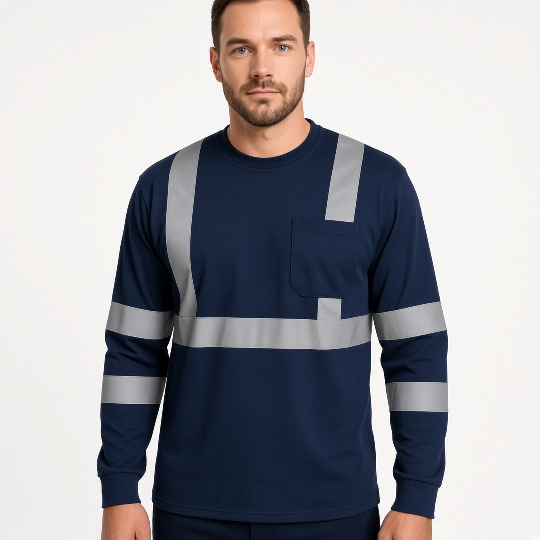 Hi‑Vis Reflective Cotton Safety Work T‑Shirt