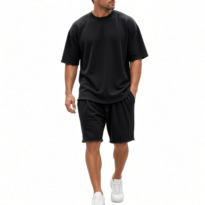 Men Oversized Short Tracksuit Set