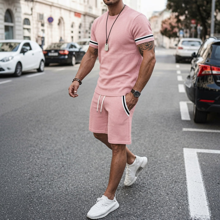 Men’s 2 Piece Outfit T-Shirt &amp; Shorts Set Casual Summer Loose Fit